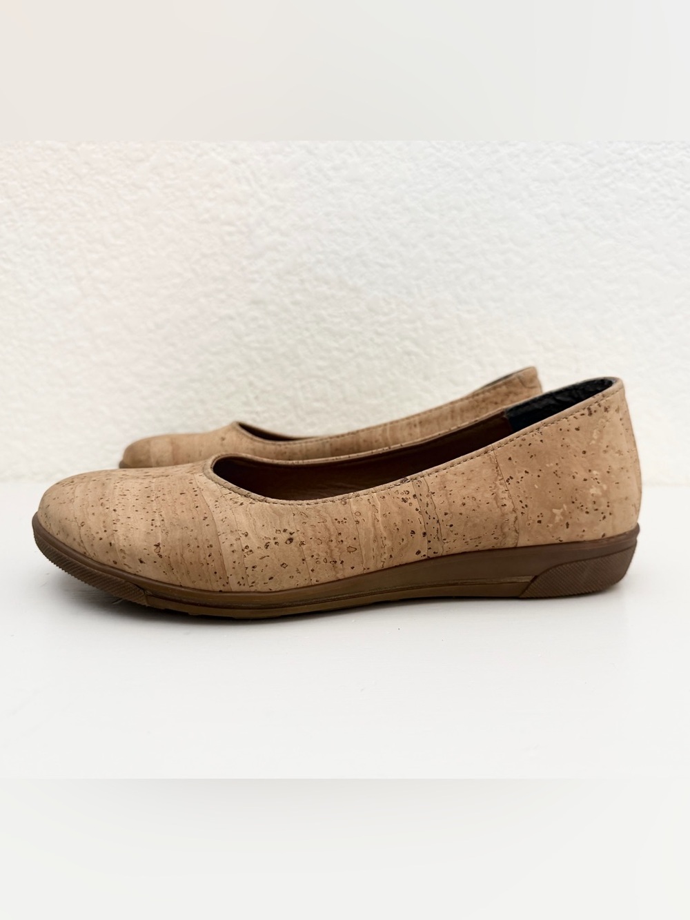 MONTADO Eco-Friendly Distinctive Cork Ballet Flats in Neutral Tan Size 39